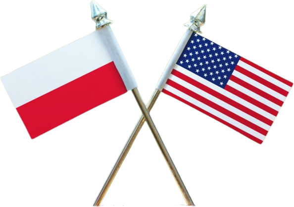 Polish and American flags